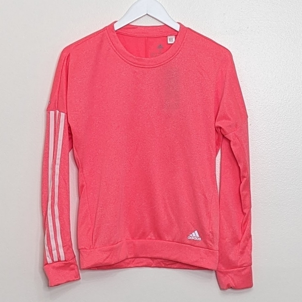 Adidas NWT Women's Response Crew Neck Pink Sweater Size Small Color Coral